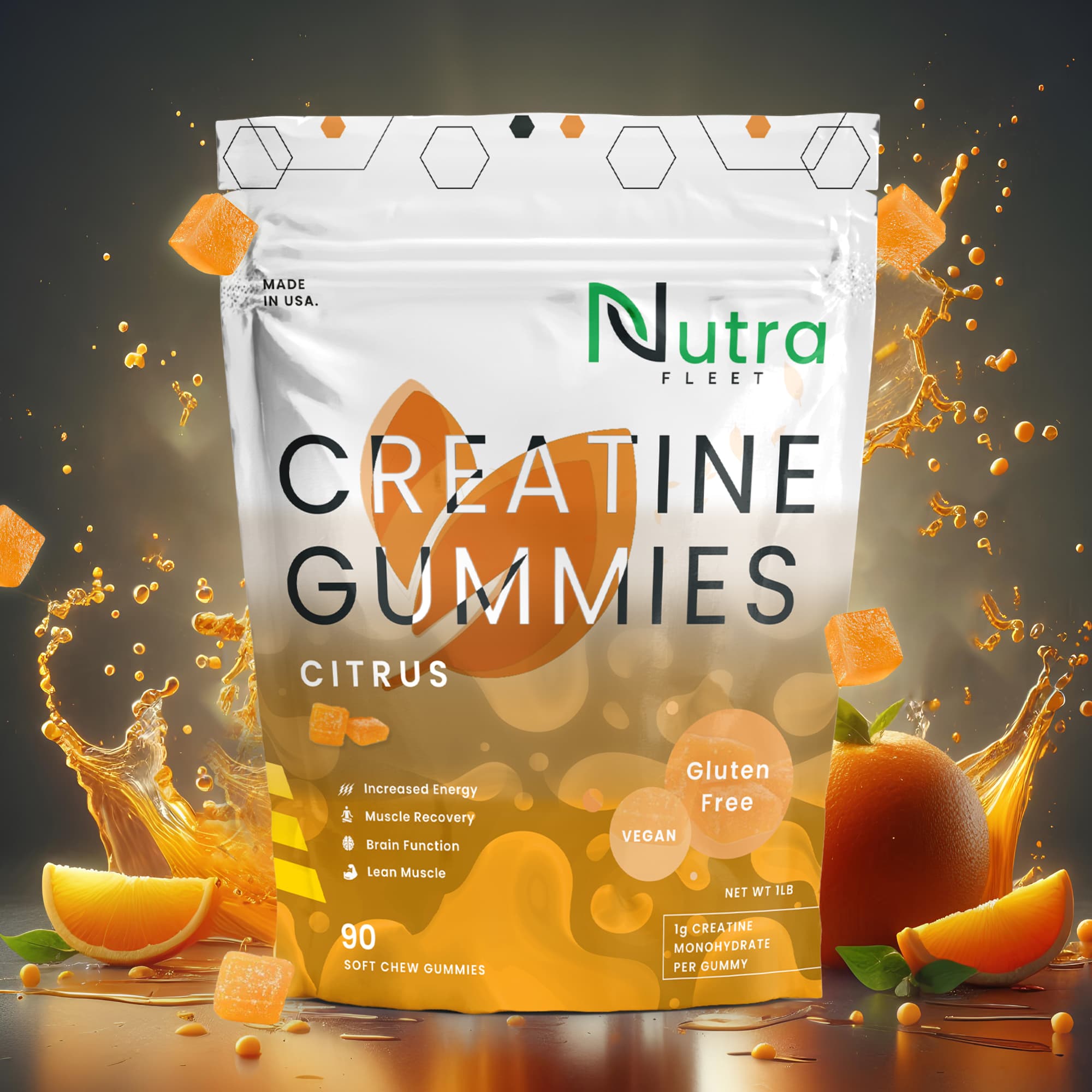 NutraFleet Creatine Gummies splash